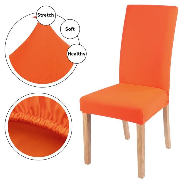 Stretchable Chair Covers Decor Removable And Washable Elastic Seat Parsons Chair Covers Dining Room Chair Slipcovers for Hotel Plain Chair Cover Solid Color Spandex Elastic Removable Stretch High Back For Sofa Armchairs Wedding Hotel Banquet