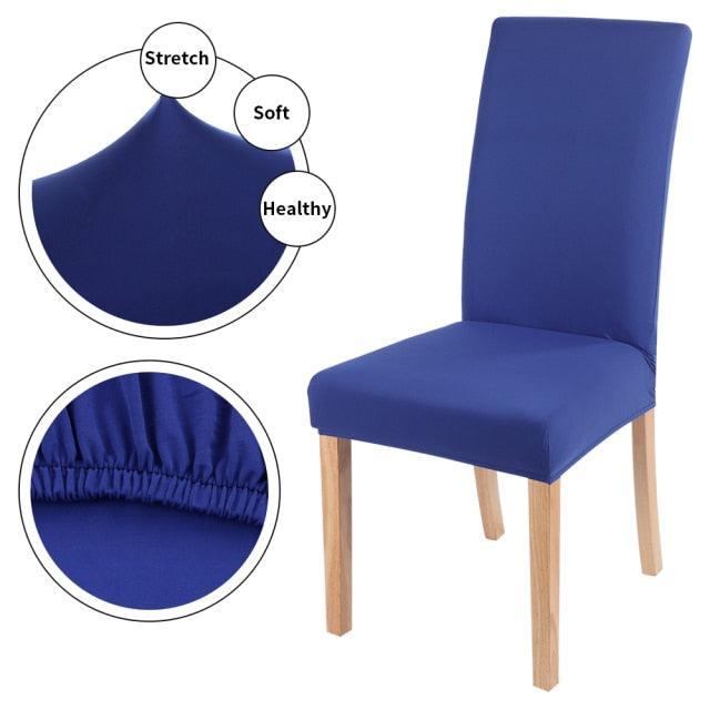 Stretchable Chair Covers Decor Removable And Washable Elastic Seat Parsons Chair Covers Dining Room Chair Slipcovers for Hotel Plain Chair Cover Solid Color Spandex Elastic Removable Stretch High Back For Sofa Armchairs Wedding Hotel Banquet