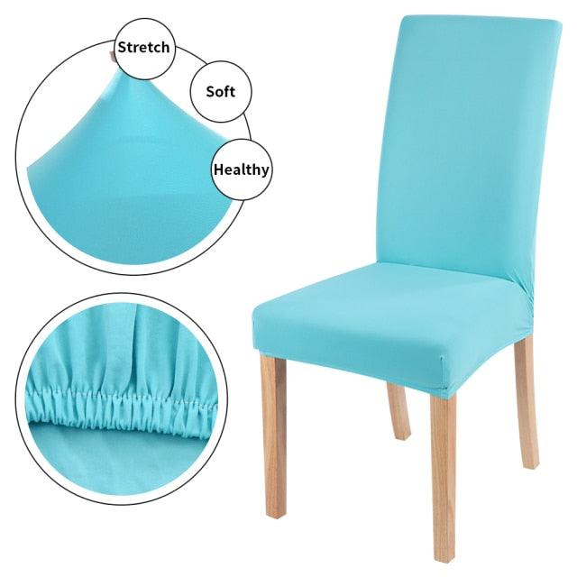 Stretchable Chair Covers Decor Removable And Washable Elastic Seat Parsons Chair Covers Dining Room Chair Slipcovers for Hotel Plain Chair Cover Solid Color Spandex Elastic Removable Stretch High Back For Sofa Armchairs Wedding Hotel Banquet