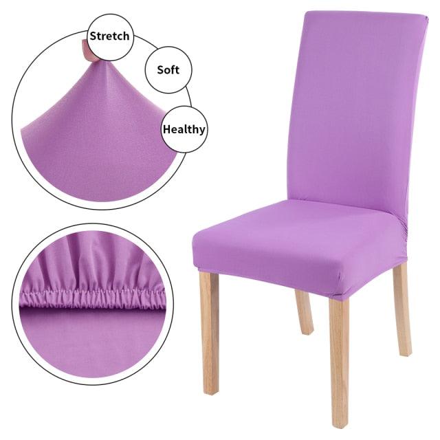 Stretchable Chair Covers Decor Removable And Washable Elastic Seat Parsons Chair Covers Dining Room Chair Slipcovers for Hotel Plain Chair Cover Solid Color Spandex Elastic Removable Stretch High Back For Sofa Armchairs Wedding Hotel Banquet