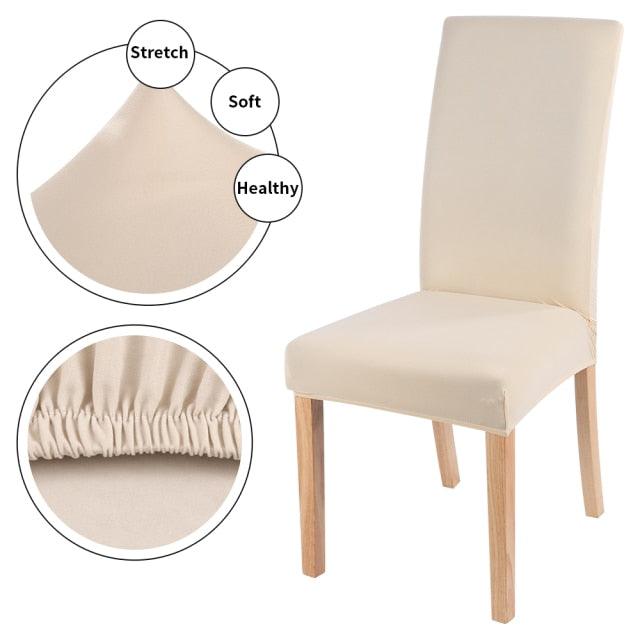 Stretchable Chair Covers Decor Removable And Washable Elastic Seat Parsons Chair Covers Dining Room Chair Slipcovers for Hotel Plain Chair Cover Solid Color Spandex Elastic Removable Stretch High Back For Sofa Armchairs Wedding Hotel Banquet