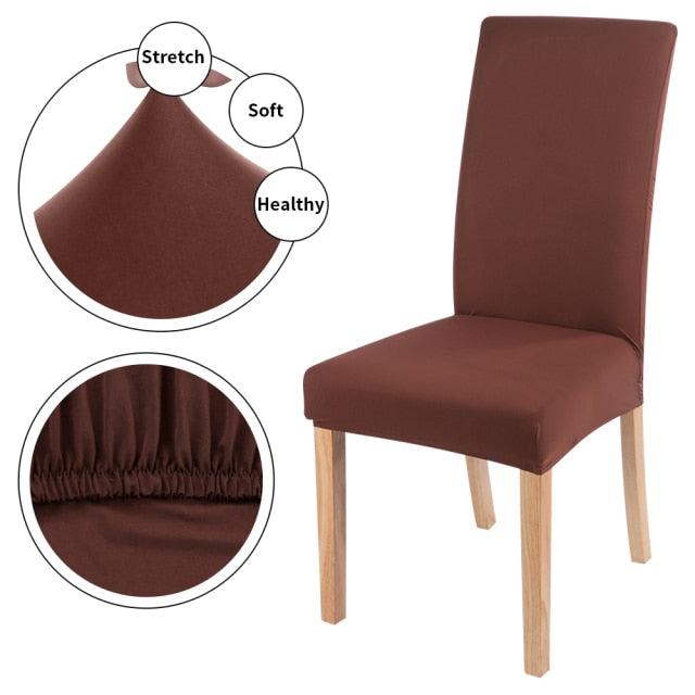 Stretchable Chair Covers Decor Removable And Washable Elastic Seat Parsons Chair Covers Dining Room Chair Slipcovers for Hotel Plain Chair Cover Solid Color Spandex Elastic Removable Stretch High Back For Sofa Armchairs Wedding Hotel Banquet