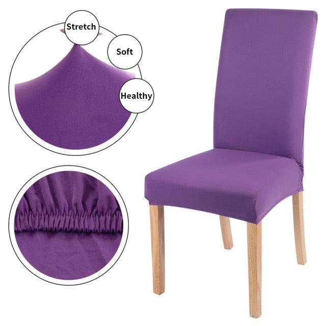 Stretchable Chair Covers Decor Removable And Washable Elastic Seat Parsons Chair Covers Dining Room Chair Slipcovers for Hotel Plain Chair Cover Solid Color Spandex Elastic Removable Stretch High Back For Sofa Armchairs Wedding Hotel Banquet