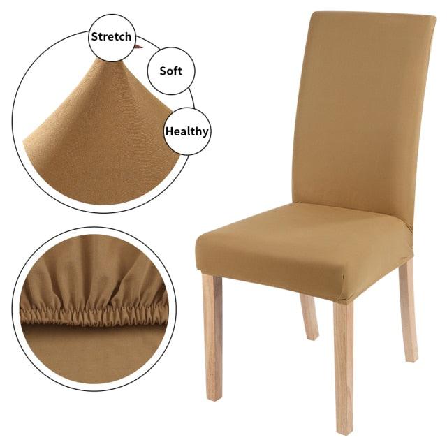 Stretchable Chair Covers Decor Removable And Washable Elastic Seat Parsons Chair Covers Dining Room Chair Slipcovers for Hotel Plain Chair Cover Solid Color Spandex Elastic Removable Stretch High Back For Sofa Armchairs Wedding Hotel Banquet