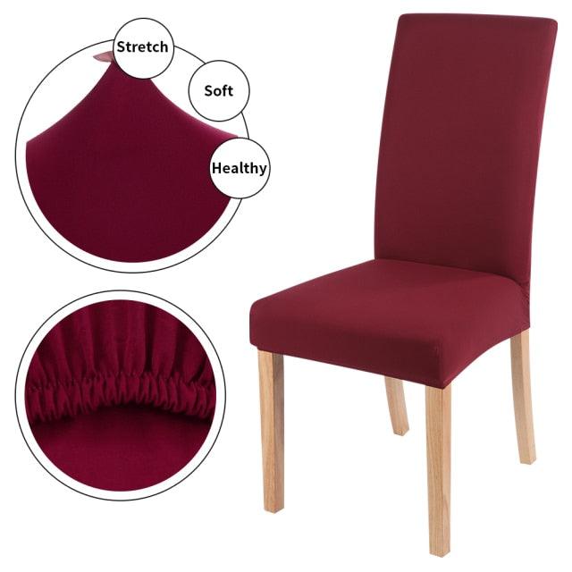 Stretchable Chair Covers Decor Removable And Washable Elastic Seat Parsons Chair Covers Dining Room Chair Slipcovers for Hotel Plain Chair Cover Solid Color Spandex Elastic Removable Stretch High Back For Sofa Armchairs Wedding Hotel Banquet