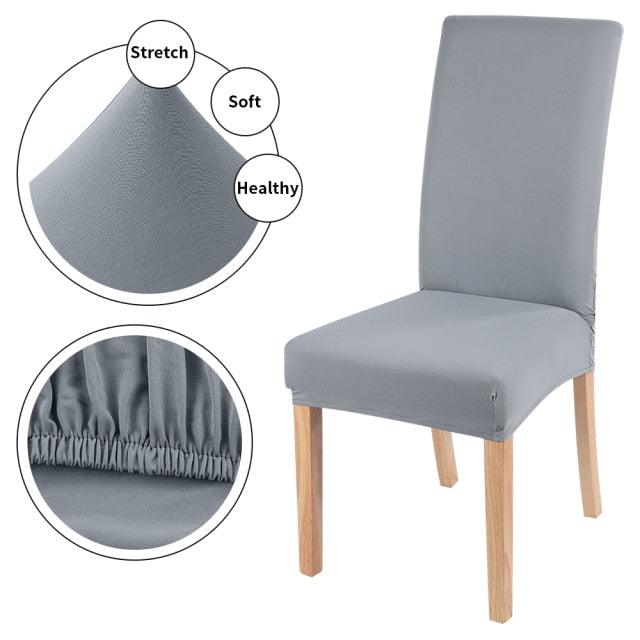 Stretchable Chair Covers Decor Removable And Washable Elastic Seat Parsons Chair Covers Dining Room Chair Slipcovers for Hotel Plain Chair Cover Solid Color Spandex Elastic Removable Stretch High Back For Sofa Armchairs Wedding Hotel Banquet