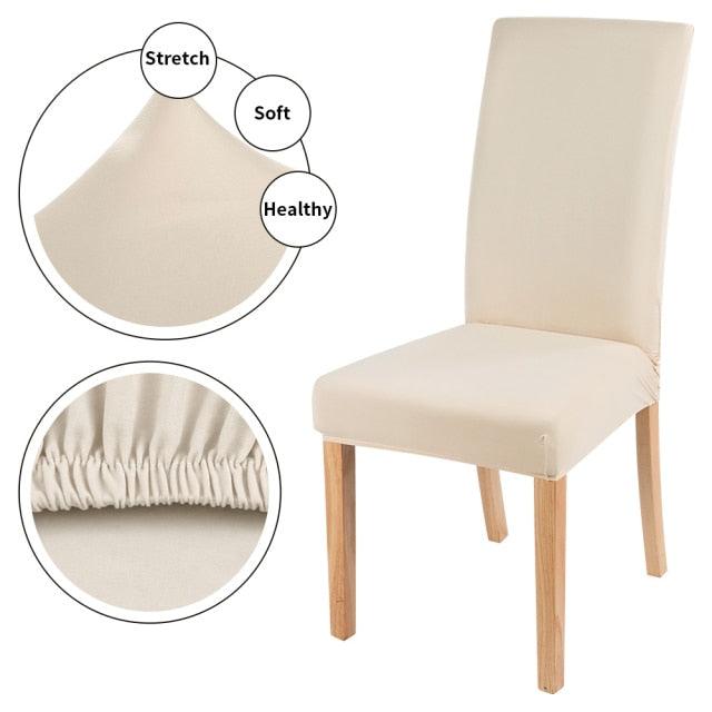 Stretchable Chair Covers Decor Removable And Washable Elastic Seat Parsons Chair Covers Dining Room Chair Slipcovers for Hotel Plain Chair Cover Solid Color Spandex Elastic Removable Stretch High Back For Sofa Armchairs Wedding Hotel Banquet
