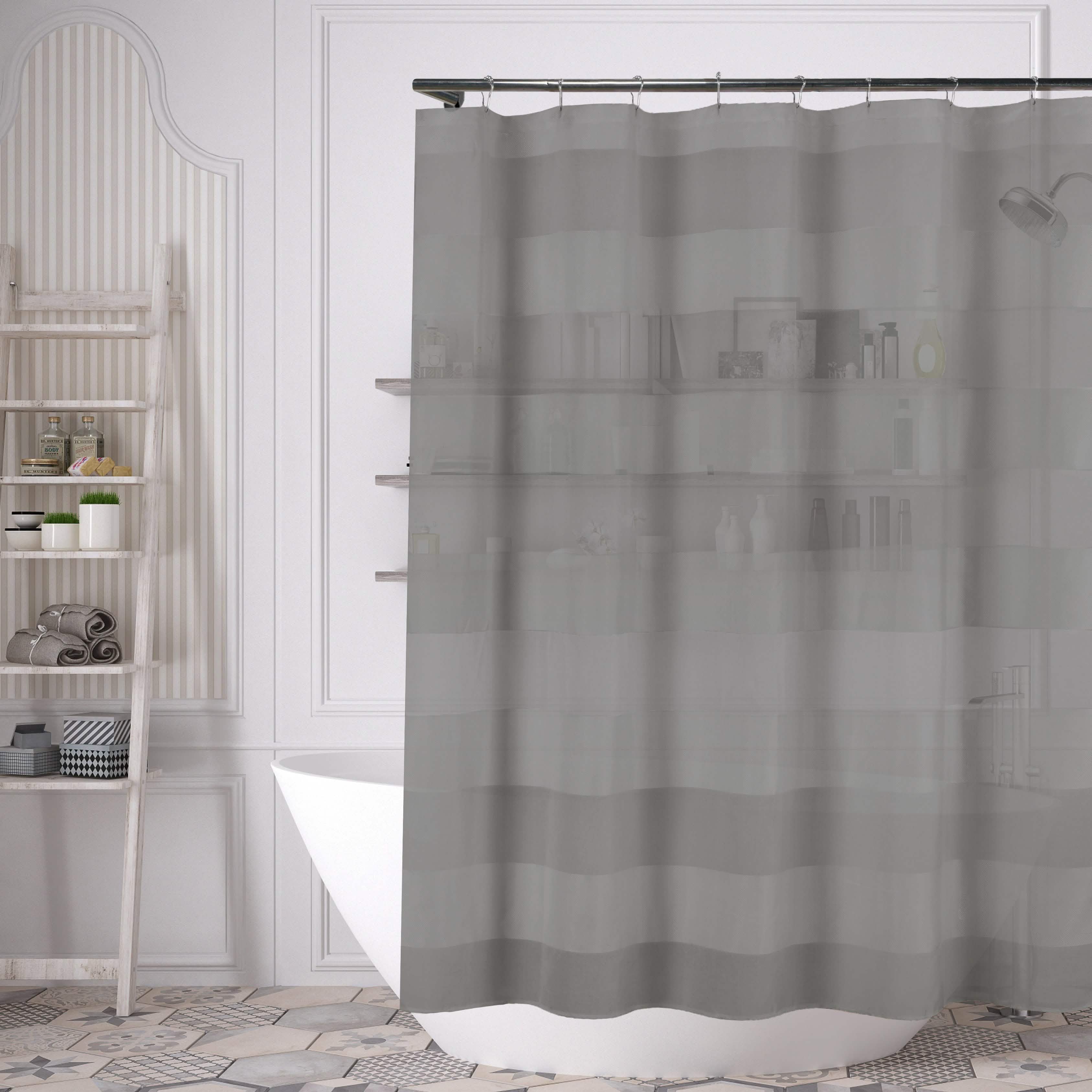 Striped Shower Curtain 70" x 72" with 12-Piece Hook Set