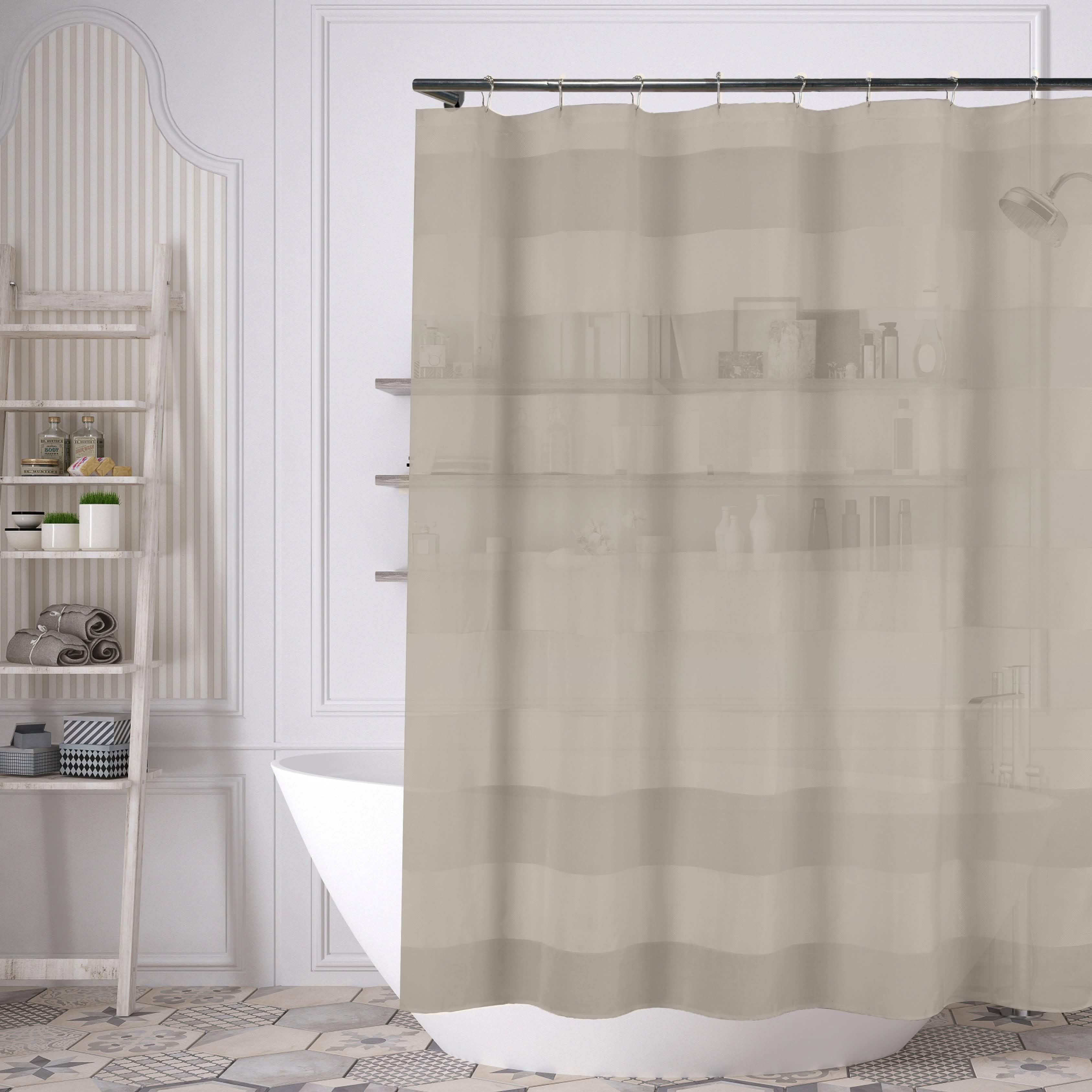 Striped Shower Curtain 70" x 72" with 12-Piece Hook Set