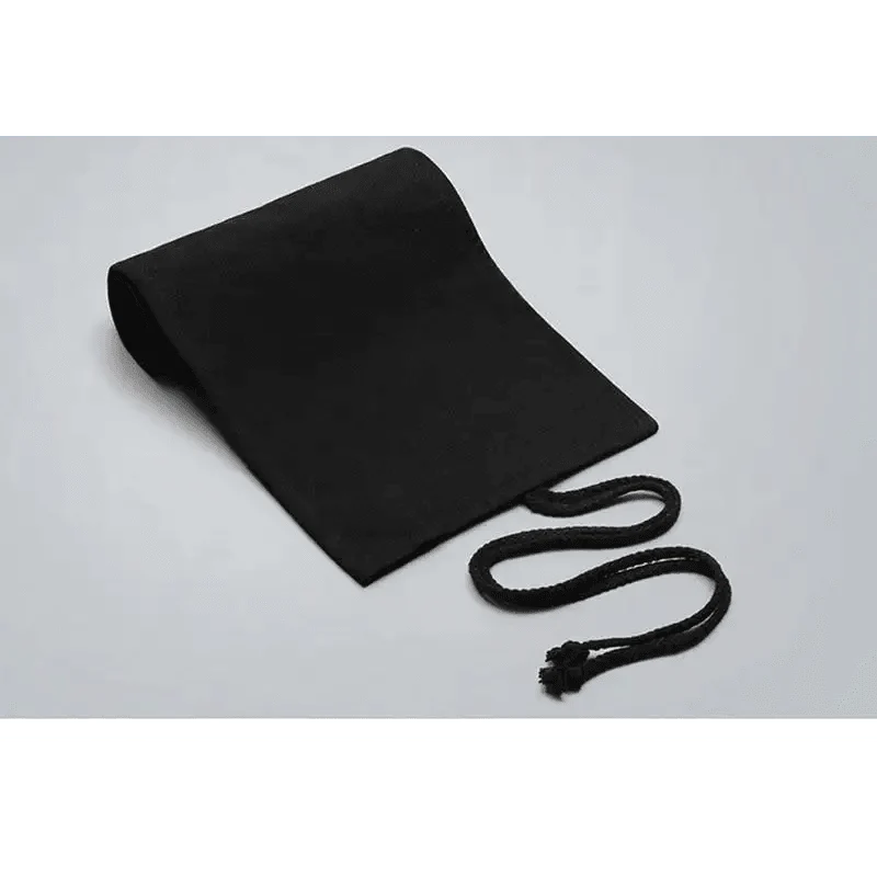 Students Roll Design Black Color Pencil Retro Canvas Wrap Up Pencil Case High Quality Stationary Pouch