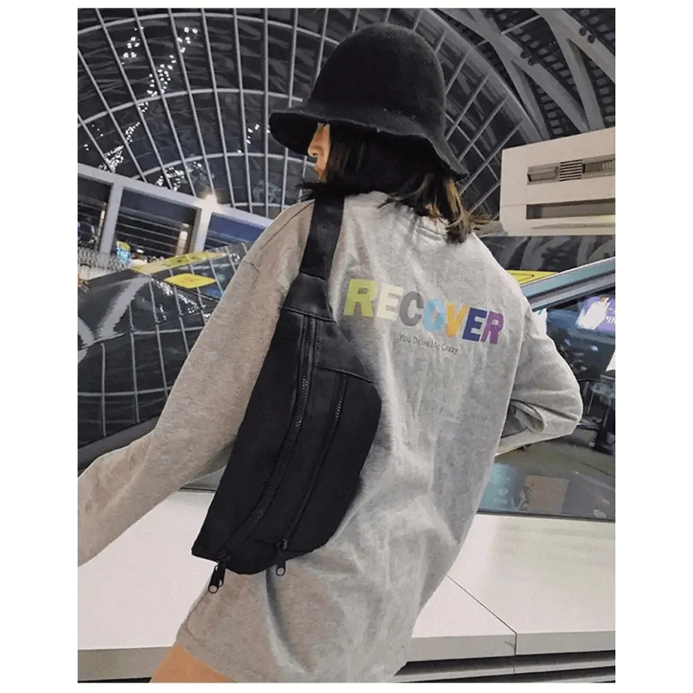 Stylish And Fashionable Fanny Bag For Women Rave Festival Bum Travel Waist Pack Black And White Checkered