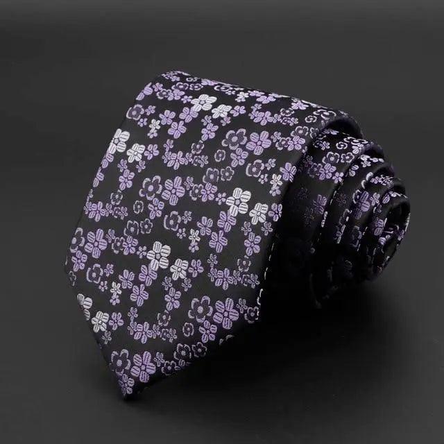 Stylish Classic Solid Color Stripe Flower Floral Jacquard Necktie For Men Wedding Party Formal Wear Business Neckties For Men