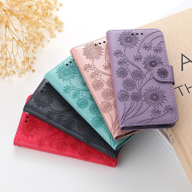 Stylish Wallet  Flip Cover Embossing Credit Cards Slot Pockets PU Leather Wallet Cover For Xiaomi Redmi Note 9 7 8 Pro 9A 7A 9C 8T 6 Leather Flip Book Case For Red MI 11 Note 10 9T 5 9S Po co X3 NFC M3 M4 4X Cover
