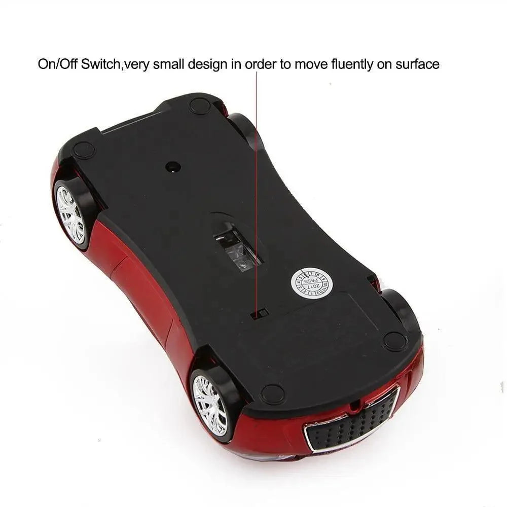 Stylish Wireless Computer Car Shape Mouse Mini 3D Ergonomic PC Gamer Mouse Retro Optical Mice 1600 DPI USB Receiver Suitable for PC/Computer/Laptop