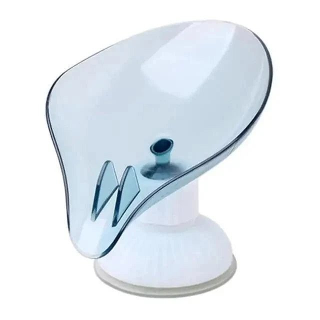 Suction Cup Soap Dish Holder Leaf-Shape Self-Draining Soap Saver Box Not Punched for Shower Bathroom Kitchen Soap Dishes Sponge Container with Suction Cup Leaf Shape Self Draining for Bathroom Kitchen Sink