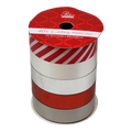 3/4 Inch Curling Ribbon - 5 Colors - 8 Feet Each - Grey/Red/Silver/White/Red Stripe