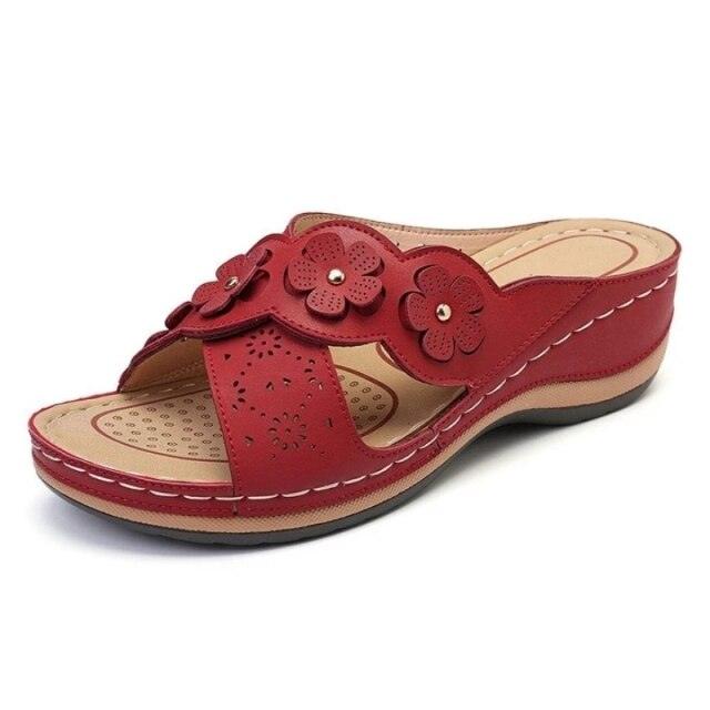 Summer Flat Sandal For Women Multicolor Handmade Retro Flowers Flip-Flops Women Slippers Cute Flat Summer Flats Sandals Women Strappy Flat Open Toe Sandals