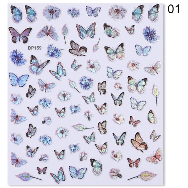 Summer Glitter Nail Decals Stickers Gold Black White Leaf Manicuring Foils Geometric Slider Nail Art Adhesive Decor Adhesive 3D Wave Design Decoration for Women Girls Art Stickers Decal Decoration Metallic Curve Strip Line Nail Decor