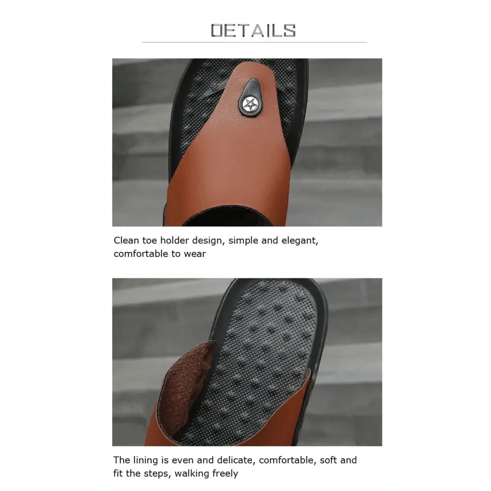 Summer Modern Design Men Flip-Flops For Beach Slippers Classic Brown Sandals Comfortable Casual Beach Outdoor Slippers For Men