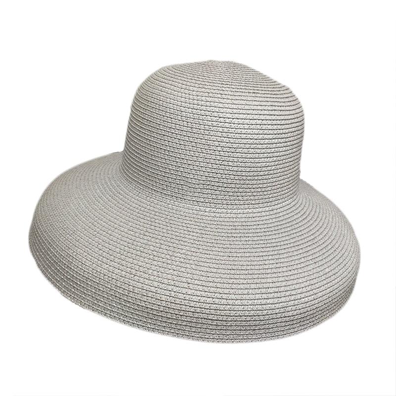 Summer Vintage Style Hat Women Girls Solid Color Beach Summer Big Sun Hat Breathable Elegant Color Anti-UV Holiday Beach Hat Holiday  Big Sun Cap For Traveling Charming Design