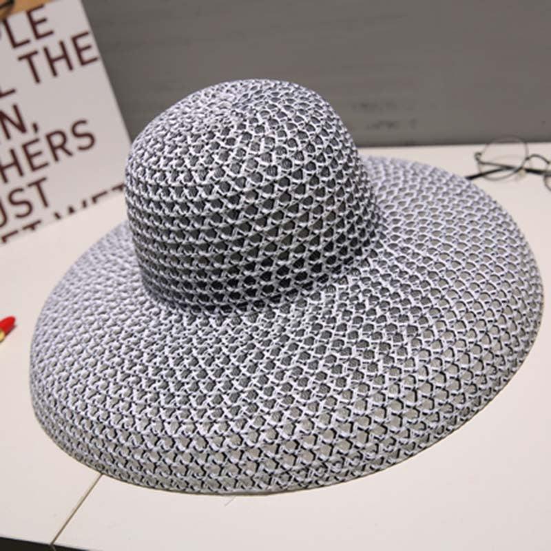 Summer Vintage Style Hat Women Girls Solid Color Beach Summer Big Sun Hat Breathable Elegant Color Anti-UV Holiday Beach Hat Holiday  Big Sun Cap For Traveling Charming Design