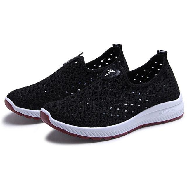 Summer Women's Sports Espadrilles Fashion Breathable Slip On Sneakers For Women Lightweight Walking Shoes Comfortable Elegant Shoes Non Slip Mesh Elegant Design
