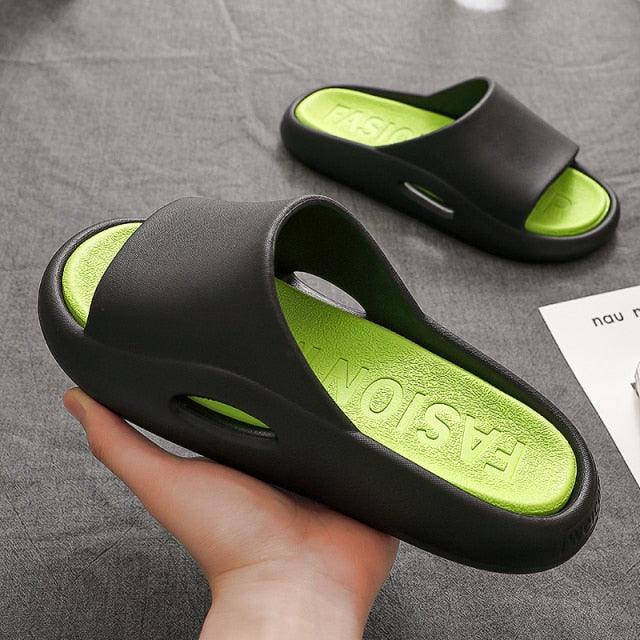 Summer Women Slippers Runway Shoes Outdoor Slides Men Flip Flops Thick Sole Non-slip Beach Pool Outdoor Slippers Anti-Slip Shower Spa Bath Pool Gym Slides Flip Flop Open Toe Comfortable Soft Sandals Casual Shoes