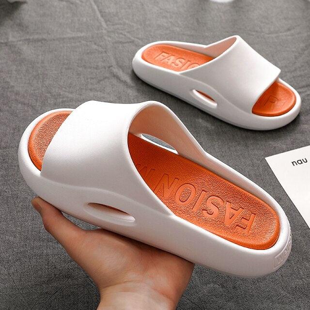 Summer Women Slippers Runway Shoes Outdoor Slides Men Flip Flops Thick Sole Non-slip Beach Pool Outdoor Slippers Anti-Slip Shower Spa Bath Pool Gym Slides Flip Flop Open Toe Comfortable Soft Sandals Casual Shoes