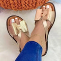 Summer Women Stylish Flat Sandals Fashion Elegant Soft Colors Butterfly Knot Design