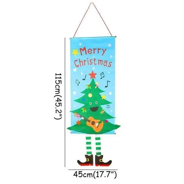 Super Cute Merry Christmas Decorations For Home Ornaments Garland New Year Xmas Door Decor Hanging Cloth Gifts