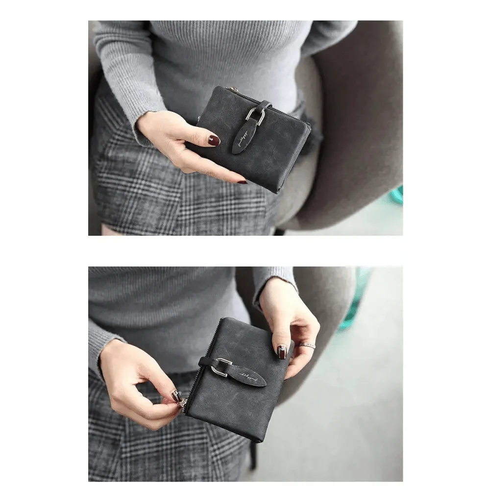 Super Cute Short Purses Vintage Style PU Leather Lady Short Clutch Small Matte Wallet For Women And Girls