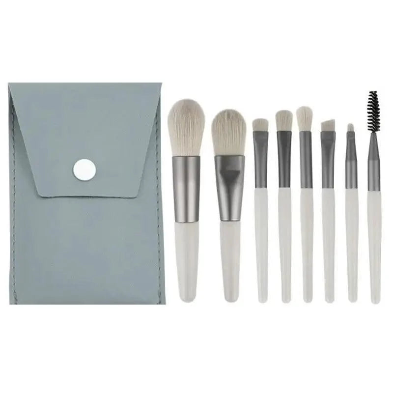 Super Luxury Quality Amazing 8Pcs Mini Travel Portable Soft Makeup Brushes Set Cosmetic Powder Eye Shadow Foundation Blush Blending Beauty Make Up Brush Tool