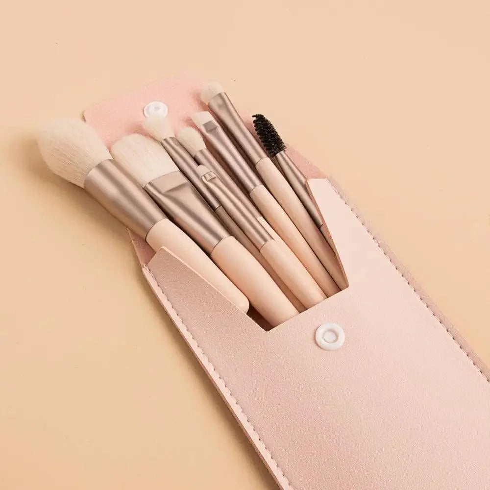 Super Luxury Quality Amazing 8Pcs Mini Travel Portable Soft Makeup Brushes Set Cosmetic Powder Eye Shadow Foundation Blush Blending Beauty Make Up Brush Tool