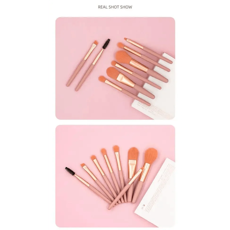 Super Luxury Quality Amazing 8Pcs Mini Travel Portable Soft Makeup Brushes Set Cosmetic Powder Eye Shadow Foundation Blush Blending Beauty Make Up Brush Tool