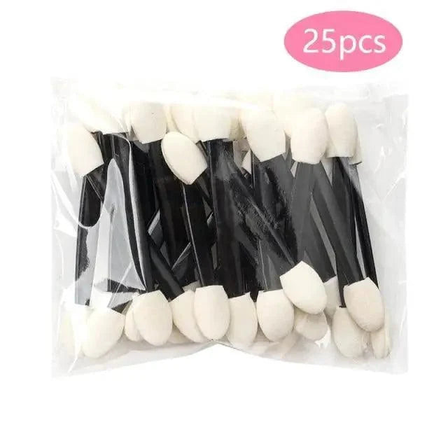 Super Soft 25 Pcs Professional Sponge Stick Eye Shadow Applicator Cosmetic Brushes Double-head Eyeshadow Brush For Women Makeup Tools