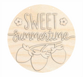 Unfinished Wood Sweet Summertime Door Sign Kit | Wood Craft Cutouts | 1/4" Thick |