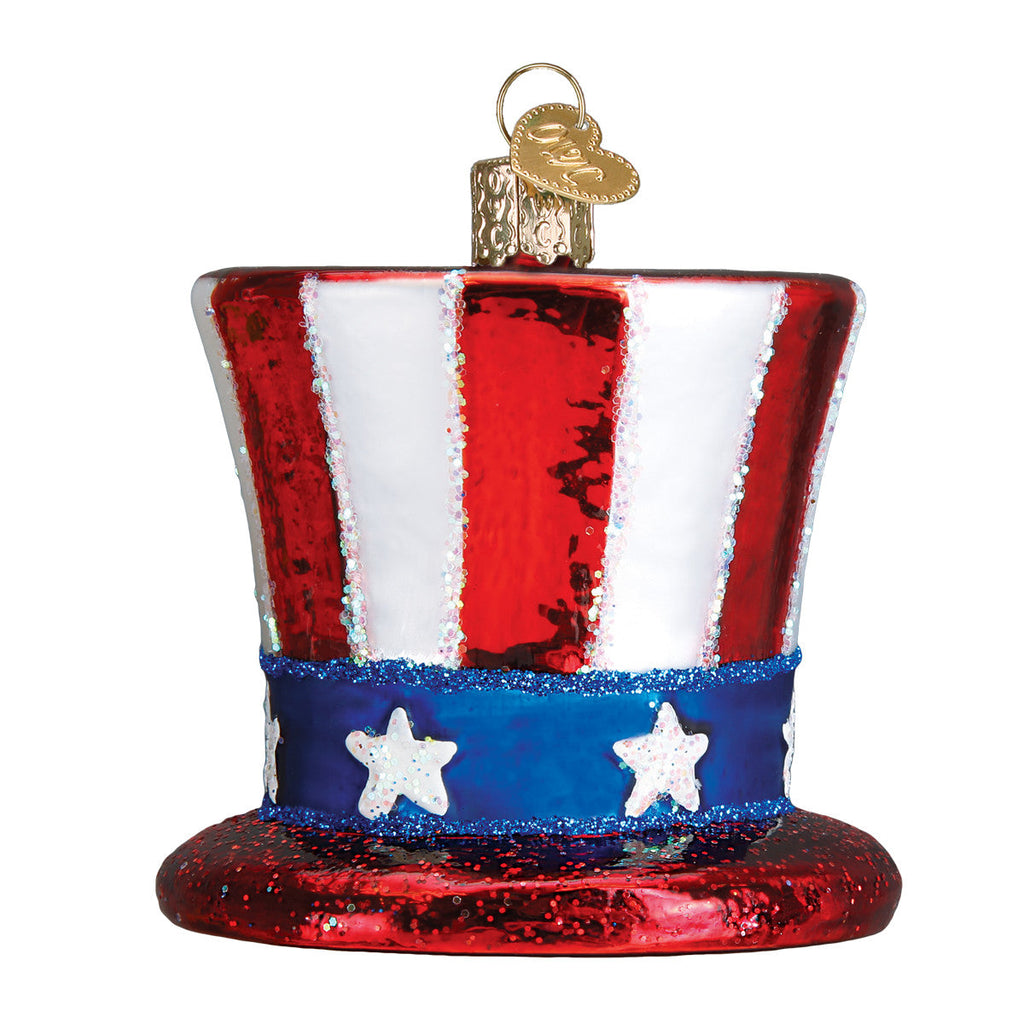 Uncle Sam Hat Glass Ornament