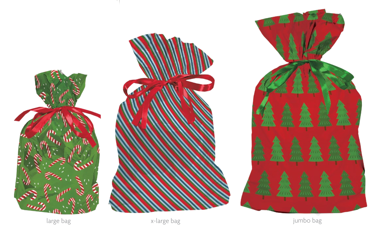Wrap In A Hurry Pull String Gift Bag 6 piece Assortment - Style 1