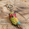 Top-Grain Leather Owl Keychain