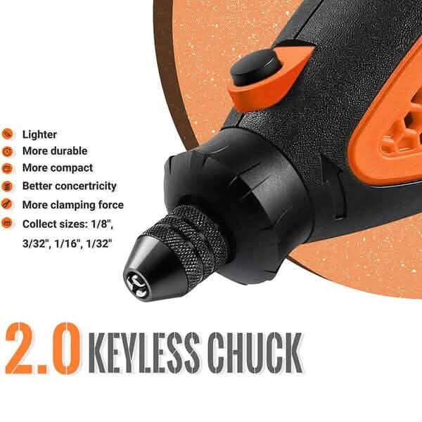 Tacklife Rotary Tool Kit with Upgraded MultiPro Keyless Chuck RTD35ACL