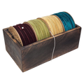Holiday Velvet Ribbon Set in Mango Wood Box