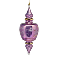 Double Pointed Blown Glass Box Ornament - Purple
