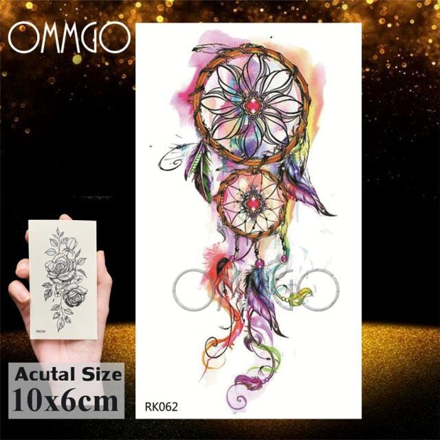 Temporary Tattoos Seahorse Dolphin Sticker Watercolor Custom Body Tattoo For Children Women