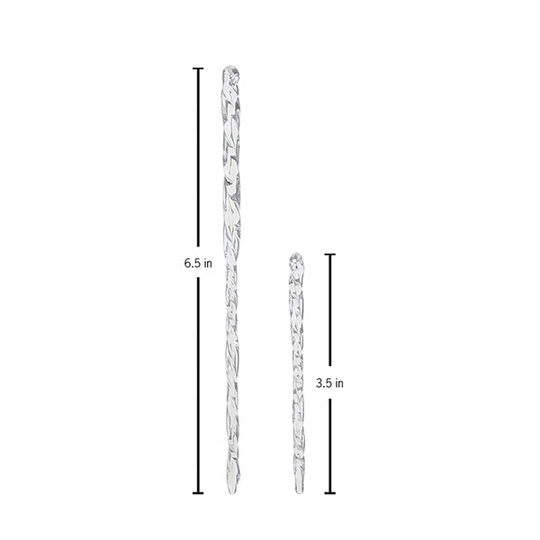Clear Glass Icicles Ornament Set of 24