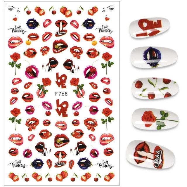 The New 3D Nail Sticker Cool English Letter stickers for nail  Foil Love Heart Design Nails Accessories Fashion Manicure Sticker Stickers Girls Manicure Decoration Nail Art Supplies 3D Self-Adhesive Nail Decals Designer Nail Stickers for Acrylic Nails
