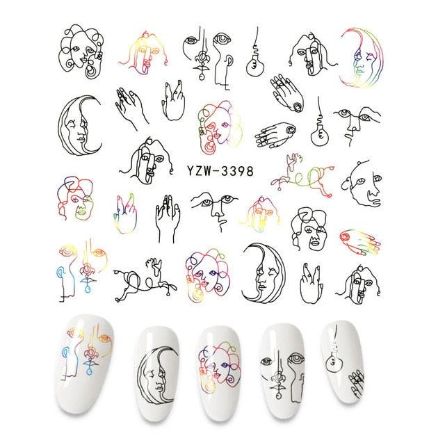 The New 3D Nail Sticker Cool English Letter stickers for nail  Foil Love Heart Design Nails Accessories Fashion Manicure Sticker Stickers Girls Manicure Decoration Nail Art Supplies 3D Self-Adhesive Nail Decals Designer Nail Stickers for Acrylic Nails