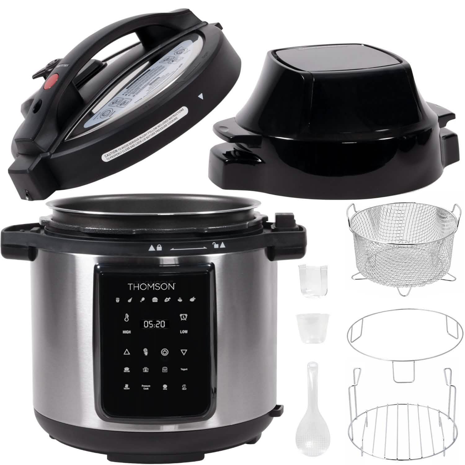 Thomson 9-in-1 Pressure, Slow Cooker, Air Fryer and More, with 6.5 QT Capacity