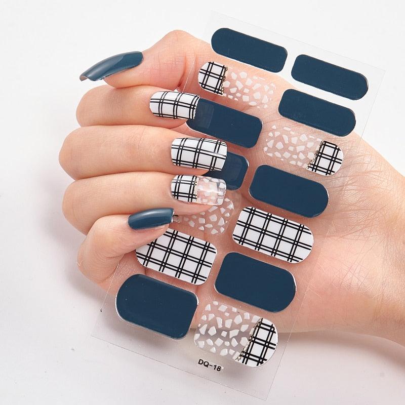 Three Sorts 0f Nail Stickers Full Cover Nail Stickers Nail Strips Self Adhesive Nail Sticker Nails Sticker Designer Tattoos Kids Nails Art Decoration Nail Strips Shiny French Tip Guides Stickers French Nail Stickers Form Fringe Guides for DIY Decoration