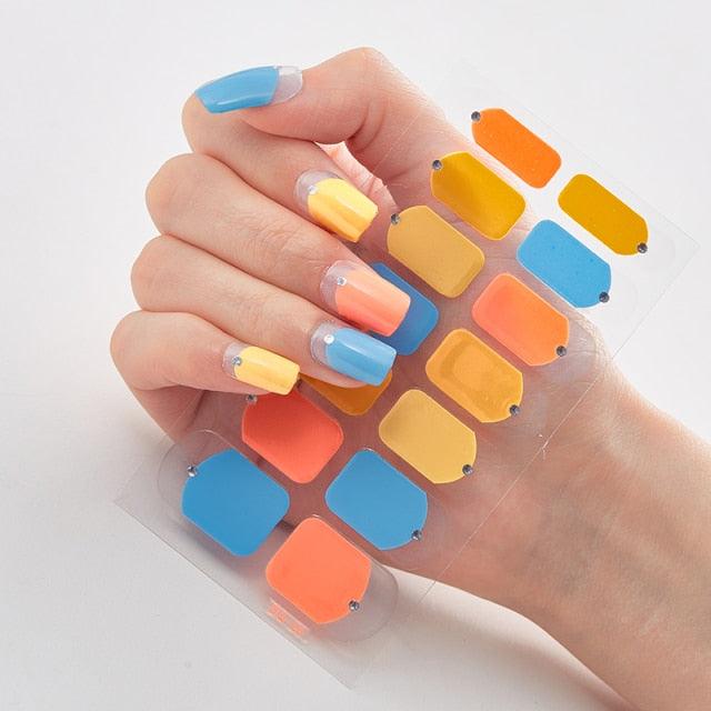 Three Sorts 0f Nail Stickers Full Cover Nail Stickers Nail Strips Self Adhesive Nail Sticker Nails Sticker Designer Tattoos Kids Nails Art Decoration Nail Strips Shiny French Tip Guides Stickers French Nail Stickers Form Fringe Guides for DIY Decoration