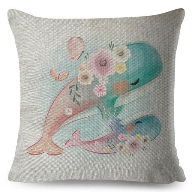 Throw Pillow Cover Animal Decor Deer Dinosaur Unicorn Rabbit Pillowcase For Home Decor Cushion Cover Kids Cartoon Decorative Pillow Covers Cute Colorful Animal Outdoor Cushion Cases for Children Room Sofa Couch 45x45cm